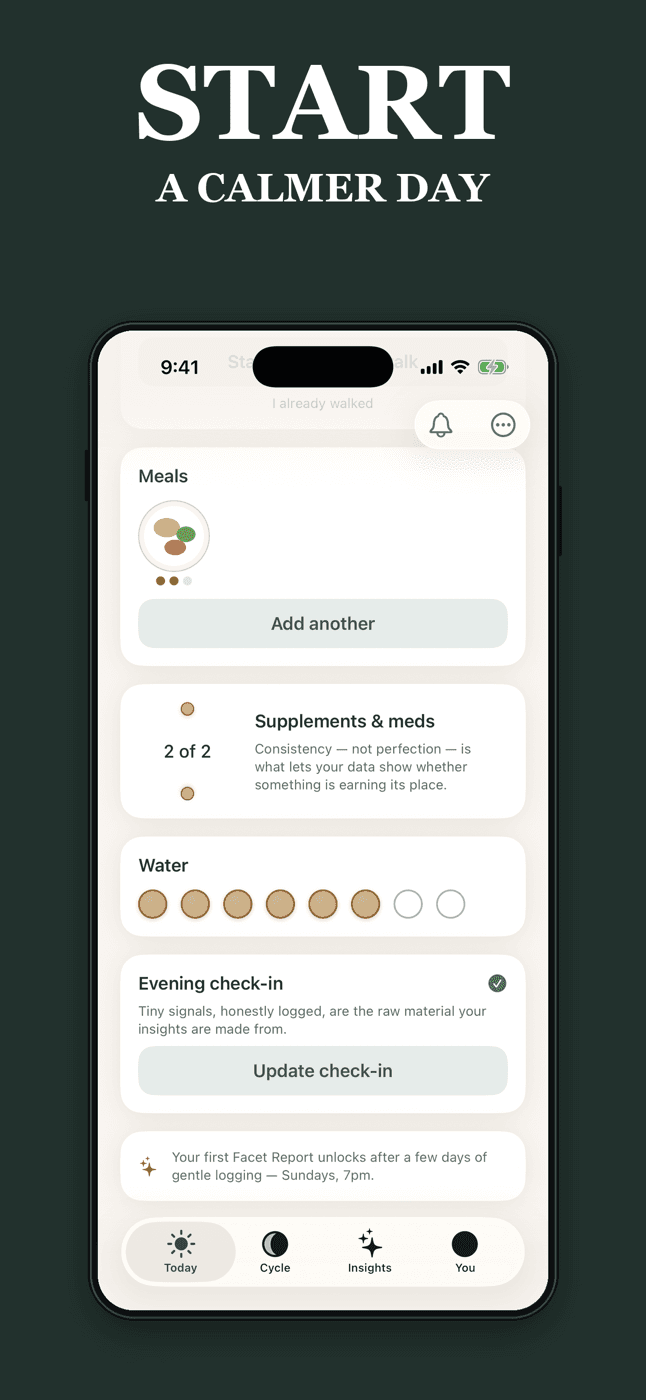 Start a calmer day — Facet's Today screen